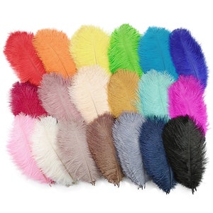 100 Pcs  Ostrich Feather for Crafts Wedding Decoration Natural Feather Table Centerpieces Party diy Accessories Carnival Plumes 18 colors