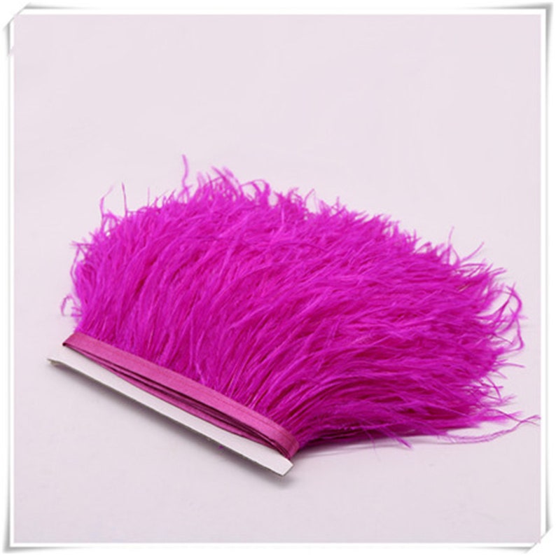 High Quality Natural Rose Ostrich Feather Trimming Height 10-15cm Feathers Ribbon for DIY Wedding Party Dresss Decoration Craft