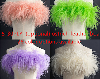 5-30PLY luxury ostrich feather boa clothing dress skirt scarf transformation diy unique personality accessories