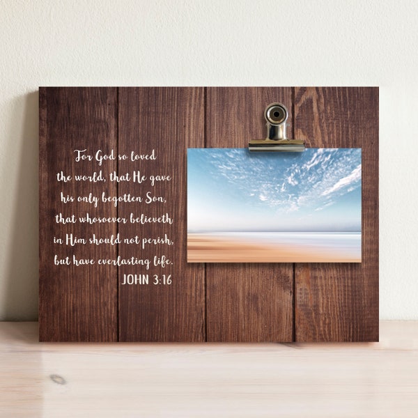 Frame  For God So Loved The World John 3:16 Christian Bible Verse , Photo Frame, Picture Frames Gift, Item 1389769