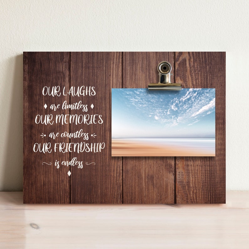 Personalized Gift Frame for Friend Best Friends , Ours Laughs Limitless, Memories Countless, Friendship Endless, Item 1390914 image 1