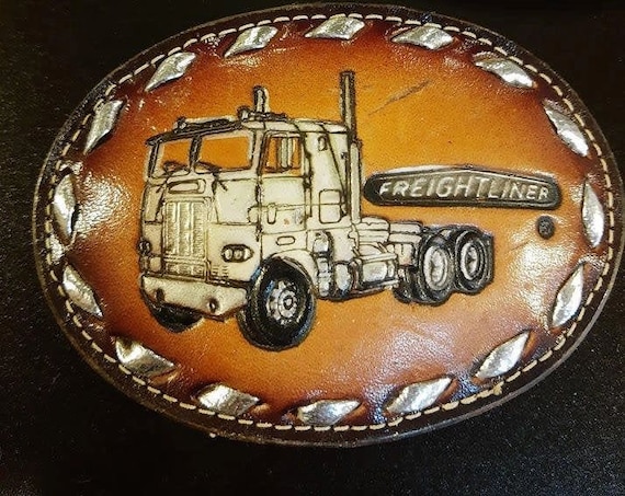 Vintage Embroidered Edge Freightliner Belt Buckles Etsy