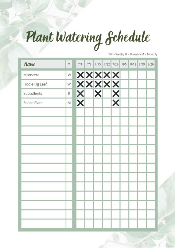 plant-watering-schedule-minimal-and-modern-planner-etsy
