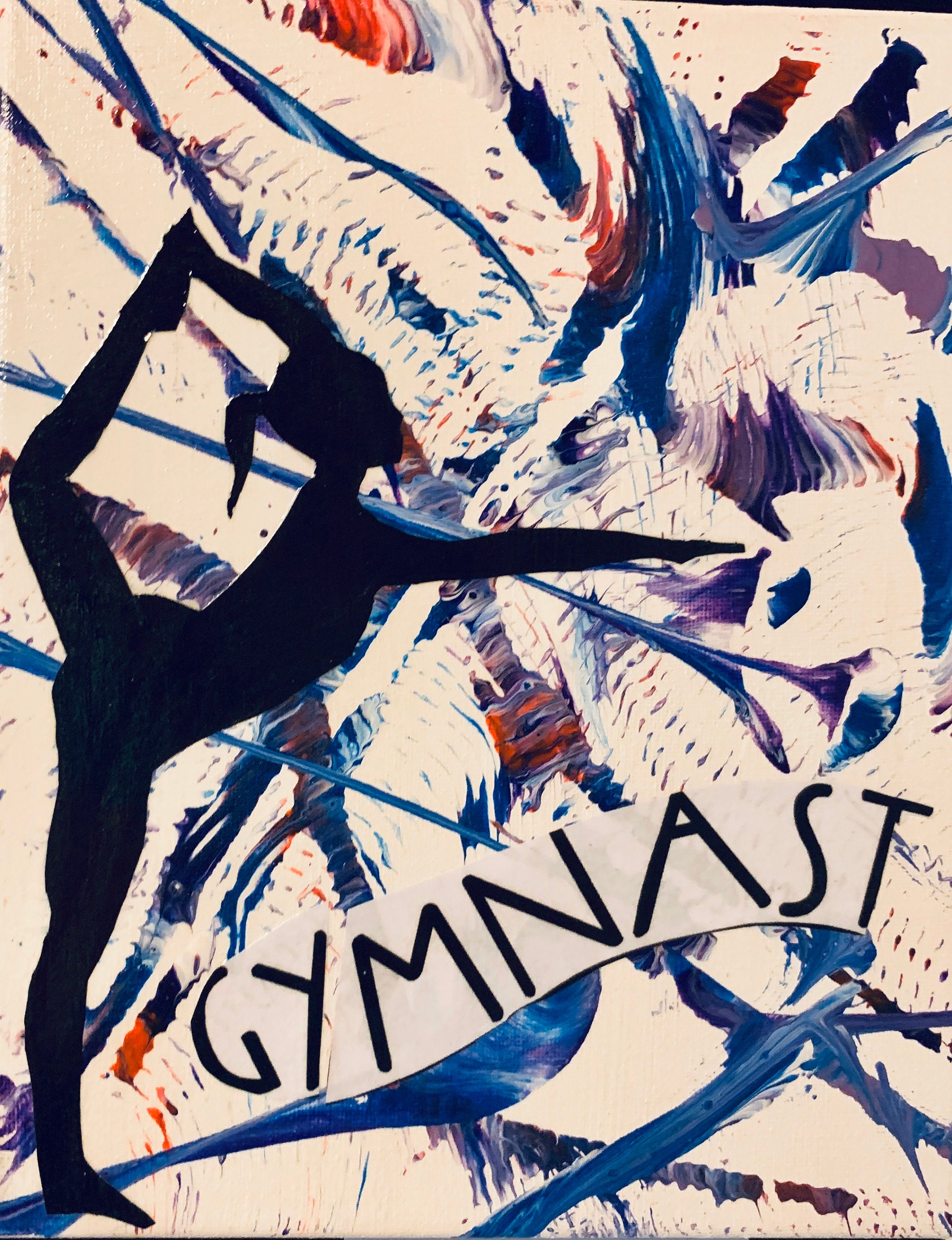 Gymnast painting on canvas for a gymnast for a ballerina. Etsy
