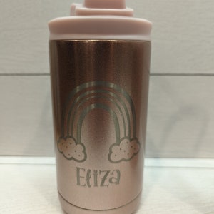 personalized kids 12 oz tumbler with rainbow