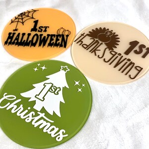 Baby&#39;s First Holiday Milestone Markers: Acrylic Photo Prop Set
