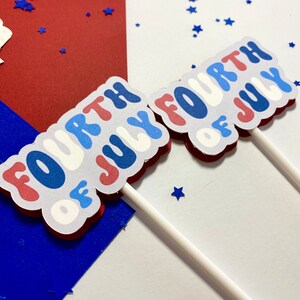 Fourth of July cupcake toppers, Fourth of July decorations, independence Day decorations, cake topper, cake decoration