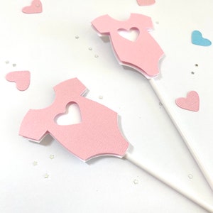 Baby Girl Cupcake Toppers: Rosa Babypartydekorationen