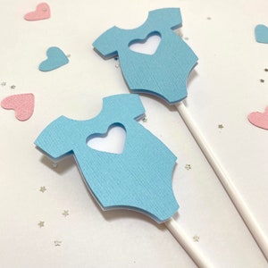 Babyparty Cupcake Toppers: Gender Reveal Dekorationen