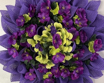 Spring, Summer, purple flower-round Wreath