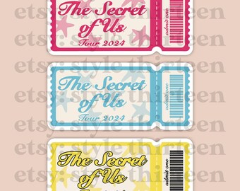 tsou tour ticket stickers | gracie abrams, tsou, the secret of us