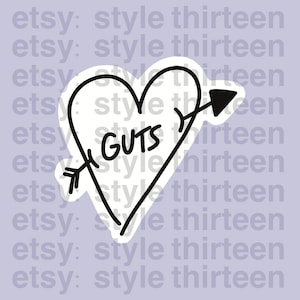 olivia rodrigo &quot;guts&quot; heart sticker