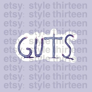 olivia rodrigo &quot;guts&quot; candle sticker