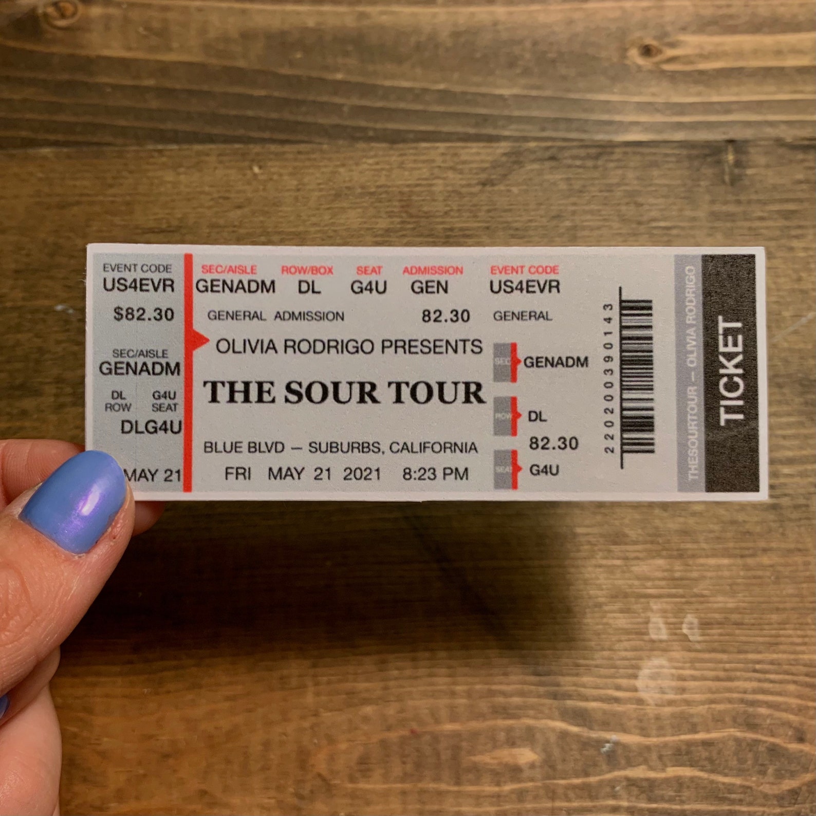 Olivia rodrigo sour tour ticket sticker | Etsy