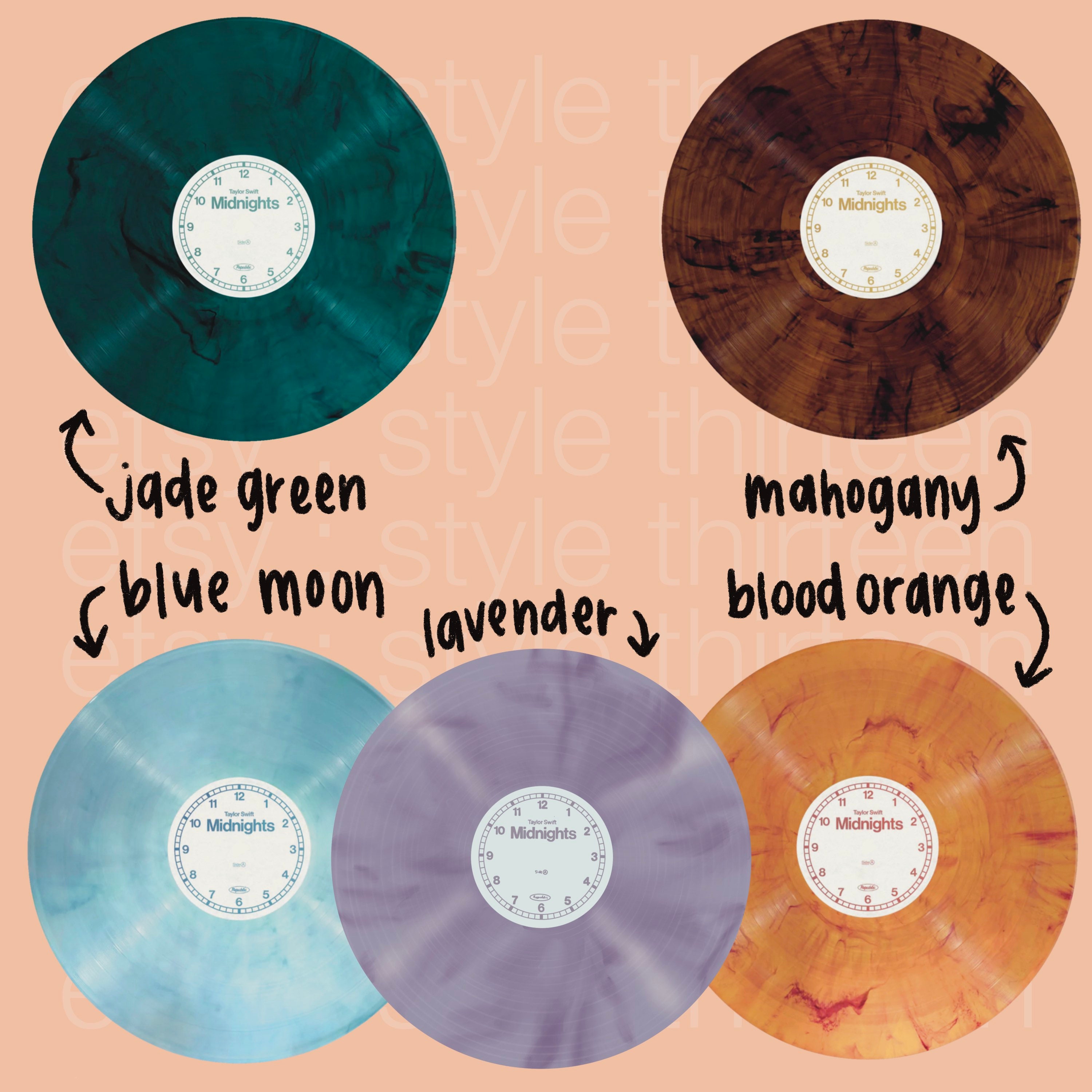 All Ten Vinyls of Taylor Swift Albums Clouds Design | Sticker