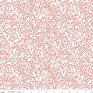 CLEARANCE FABRIC Sending Love Hearts White, Valentines Day Fabric, Heart Fabric - Cotton Fabric sold by the yard