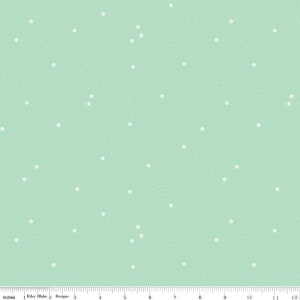 Dainty Daisy Mint Fabric by Riley Blake - Cotton Fabric sold by the 1/2 yard