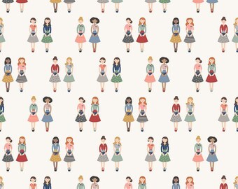 Called to Serve Sisters on Cream, LDS Missionary Fabric - Cotton Fabric sold by the 1/2 yard