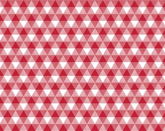 CLEARANCE FABRIC Land of Liberty Triangle Gingham Red, Fourth of July Fabric, Red Gingham Fabric