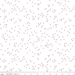 Blossom Red on White, Red Floral Fabric, Blossom Fabric - Cotton Fabric sold by the 1/2 yard