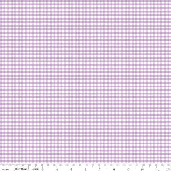 1/8" Small Gingham Check Lavender, Light Purple Gingham Fabric - Cotton Fabric sold by the 1/2 yard