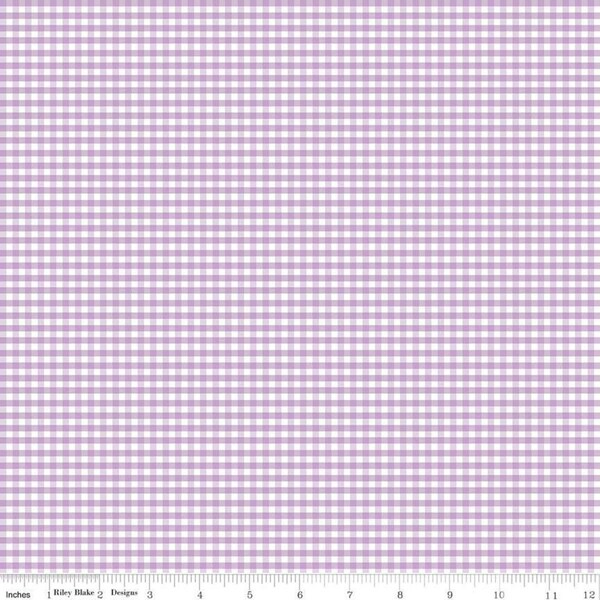 1/8" Small Gingham Check Lavender, Light Purple Gingham Fabric - Cotton Fabric sold by the 1/2 yard