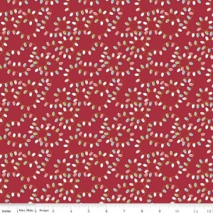 Christmas Adventure Lights Sparkle Red, Christmas Fabric, Christmas Lights Fabric - Cotton Fabric sold by the 1/2 yard