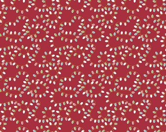 Christmas Adventure Lights Sparkle Red, Christmas Fabric, Christmas Lights Fabric - Cotton Fabric sold by the 1/2 yard