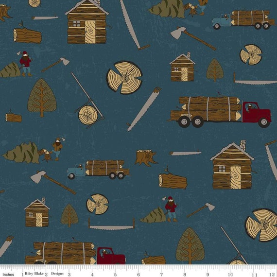 CLEARANCE FABRIC - Flannel Lumberjack Aaron on Blue, Boy Flannel, Forrest  Flannel, Pajama Flannel - Cotton Fabric sold by the yard