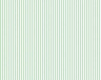 1/8" Stripe Sweet Mint, Mint and White Stripe Fabric - Cotton Fabric sold by the 1/2 yard