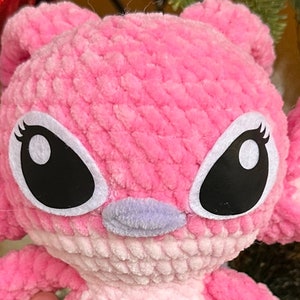 Roze buitenaardse viltogen, viltogen, engel, blauwe alien, vilt