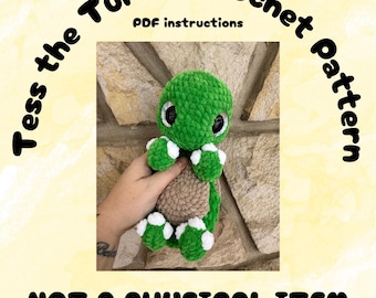 Tess the Turtle Crochet Pattern, Amigurumi Plushie (PDF Pattern)
