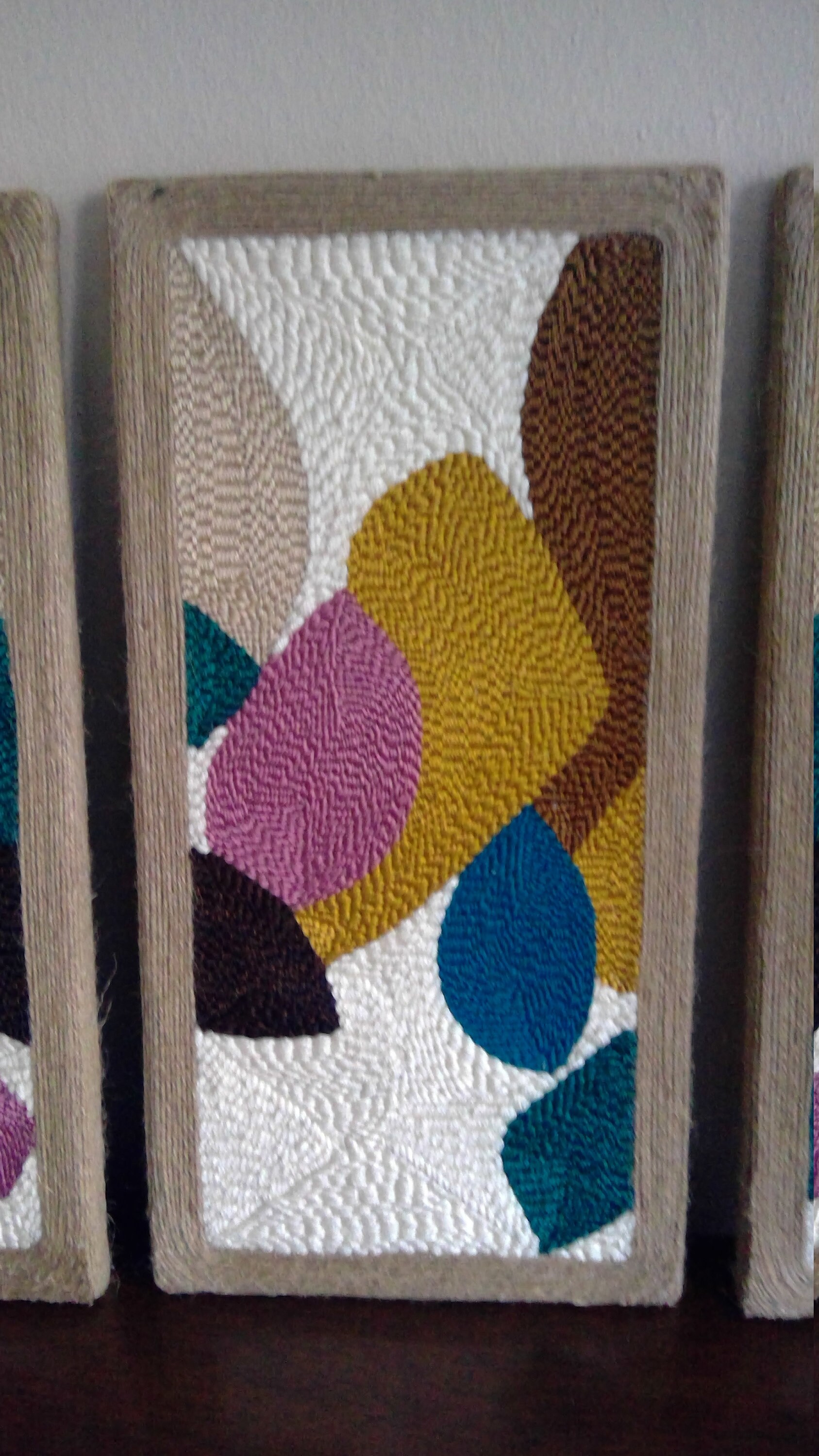 Handmade Punch Needle Wall Hanging 3 Pieces Set Etsy UK