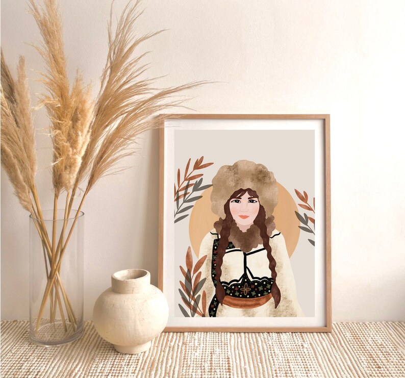 Illustration Art Print Bohemian Home Decor Wall Art by Deniz Sipahi Studio