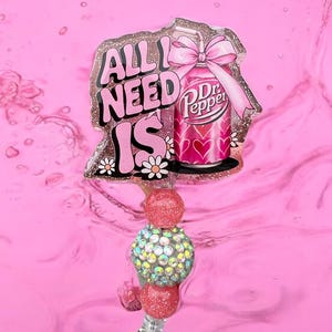 All I Need is Dr. Pepper Badge Reel, Dr. Pepper, RN Badge Holder, Funny Nurse Badge, Cute Pink Soda, Coquette Design Pink Bows Badge Reel