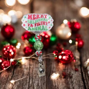 Merry Christmas Ya Filthy Animal Badge Reel, Home Alone, Christmas Movie Themed Badge Reel, Christmas Badge Reel, Nurse Accessories image 4