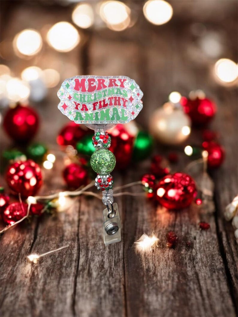 Merry Christmas Ya Filthy Animal Badge Reel, Home Alone, Christmas Movie Themed Badge Reel, Christmas Badge Reel, Nurse Accessories image 4