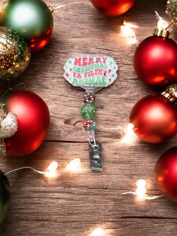 Merry Christmas Ya Filthy Animal Badge Reel, Home Alone, Christmas Movie Themed Badge Reel, Christmas Badge Reel, Nurse Accessories