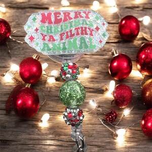 Merry Christmas Ya Filthy Animal Badge Reel, Home Alone, Christmas Movie Themed Badge Reel, Christmas Badge Reel, Nurse Accessories image 2