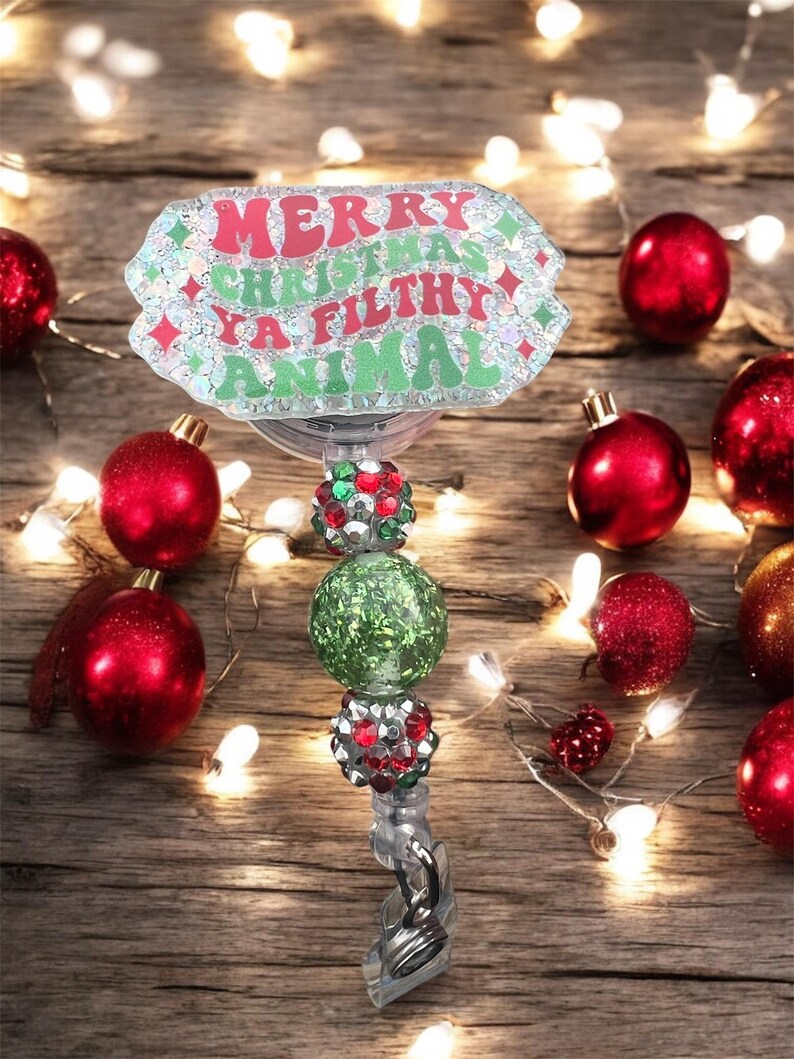 Merry Christmas Ya Filthy Animal Badge Reel, Home Alone, Christmas Movie Themed Badge Reel, Christmas Badge Reel, Nurse Accessories image 2