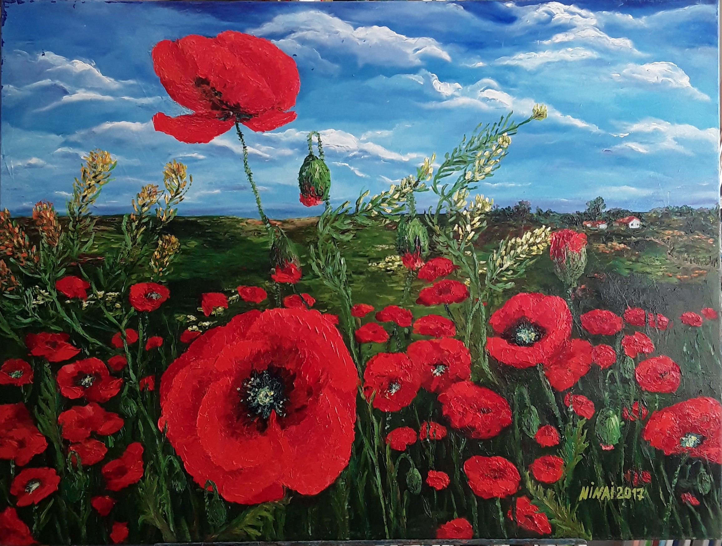 Wall Art Canvas Poppies Decor Poppies Art Poppies Painting Etsy