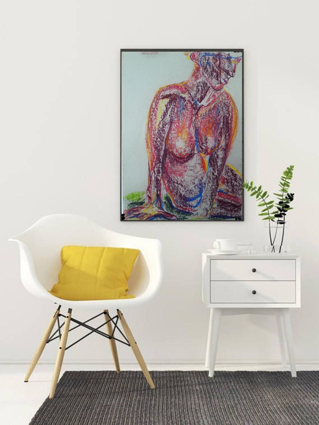 Nude Body Woman Painting, Original Nude Art, Woman Model Painting ...