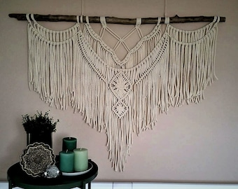 XXL Macrame Wall Hanging SOA on Driftwood, Large Macrame Boho, Modern Boho Macrame, Living Room, Bedroom, Wall Decoration, Home