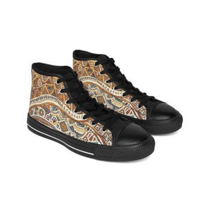 Klassische Herren-Sneaker mit Tribal-Patchworkmuster | Ethno-Boho-High-Top-Schuhe