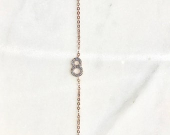 Sample 8 Diamond Pavel 14k Solid Rose Necklace