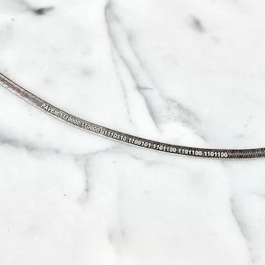 Laser Engraved Riccardo Herringbone Sterling Silver 925 Chain 3.4mm