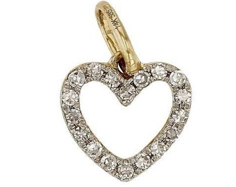 Colgante de corazón de diamantes de 14 quilates, regalo perfecto para el Día de la Madre.