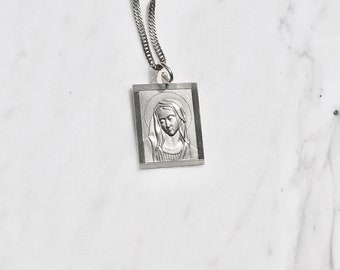 Sample Solid Silver Italian Style Virgin Mary Pendant