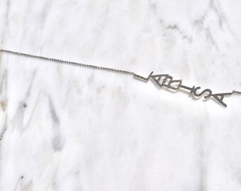 Diamond NAME Necklace | 14k Solid Rose/Yellow/White Gold