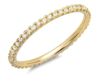 18k White, Yellow, Rose Gold Diamond Eternity Approx. 1mm width